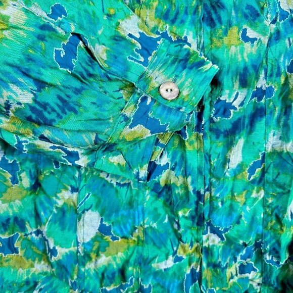 2/$20 Ruby Rd Blue Aqua Turquoise Green‎ Top Lite Jacket Colorful Design Size 18 - Picture 4 of 6